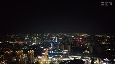 <strong>江苏</strong>宿迁城市<strong>夜景</strong>灯光交通航拍